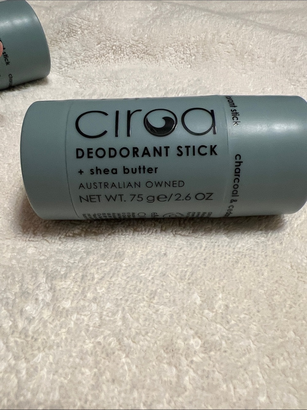 Ciroa deodorant stick + shea butter 2.6 oz Charcoal & Cedarwood - Picture 2 of 4